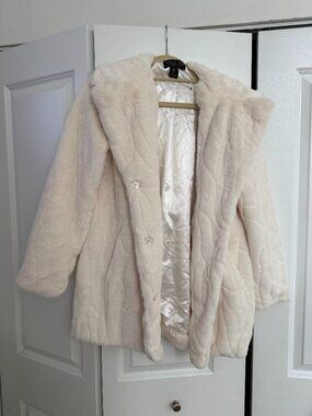Rachel Zoe Faux Fur Coat White